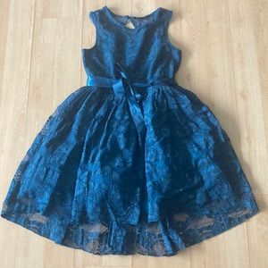 NWT dark teal Zunie Black sleeveless lace dress